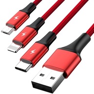 Unitek 3-v-1 USB nabíjací kábel C4049RD