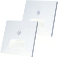 2x OSVETLENIE LAMPY SCHODISKO LED DUSK SENZOR POHYBU BIELY 2x OSVETLENIE LAMPY SCHODISKO LED DUSK SENZOR POHYBU BIELY