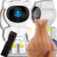 HVIEZDA PROJEKTOR SO ZVLHČOVAČOM sada drevená LED nočná lampa Astronaut HVIEZDA PROJEKTOR SO ZVLHČOVAČOM sada drevená LED nočná lampa Astronaut