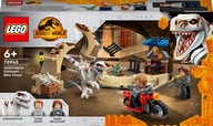 LEGO JW. Prenasledovanie atrociraptora na motorke