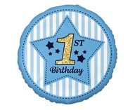 Fóliový balónik k prvým narodeninám, modrý, 18 \ 