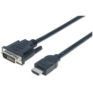 Kábel HDMI na DVI-D 24+1 Dual Link M/M 1,8 m Čierny Kábel HDMI na DVI-D 24+1 Dual Link M/M 1,8 m Čierny