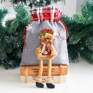 Vianočná darčeková taška VEĽKÁ šedá 25x35cm