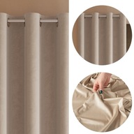 Záves s očkami 140x260, tmavý krémový zamat Záves s očkami 140x260, tmavý krémový zamat