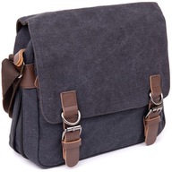 Vintage textilná messenger taška 20604 Black Vintage textilná messenger taška 20604 Black