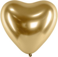 Chrómové BALÓNY ZLATÉ SRDCE NA VALENTÍNSKE NARODENINY SVADBA 30 CM 50 KS Chrómové BALÓNY ZLATÉ SRDCE NA VALENTÍNSKE NARODENINY SVADBA 30 CM 50 KS