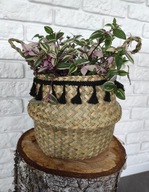 Boho scandi košík z morskej trávy s prírodným strapcom Boho scandi košík z morskej trávy s prírodným strapcom