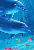 Osuška Delfíny delfíny modrá GRENO 75x150