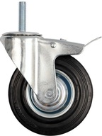Otočné koleso 200 mm čierny gumený brzdový čap