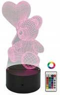 3D LED LAMPA 16 FARIEB DARČEK MEDVEĎ SO SRDCIOM 3D LED LAMPA 16 FARIEB DARČEK MEDVEĎ SO SRDCIOM