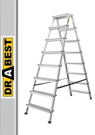 Obojstranný hliníkový domáci rebrík 2x8 DRABEST