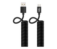 Pružinový kábel Silver Monkey USB-A - USB-C 1m Pružinový kábel Silver Monkey USB-A - USB-C 1m
