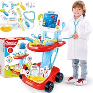 KOČÍK PRE MALÉHO LEKÁRA MODRÁ LEKÁRKA SET PRE DETI WOOPIE KOČÍK PRE MALÉHO LEKÁRA MODRÁ LEKÁRKA SET PRE DETI WOOPIE