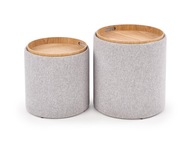 Sada 2ks AVIKO Pouf Light Grey Container s funkciou Sada 2ks AVIKO Pouf Light Grey Container s funkciou