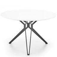 Okrúhly biely lakovaný stôl do obývačky PIXEL
