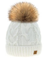 Dámska zimná čiapka pletená fleece teplá vlna WOOLK Dámska zimná čiapka pletená fleece teplá vlna WOOLK