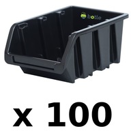 100 x kyveta, úložný box 80x115x60 mm Čierna