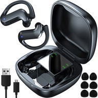 Čierne bezdrôtové Bluetooth slúchadlá do uší Black Powerbank + puzdro