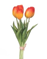Silikónová kytica žltých a oranžových tulipánov Silikónová kytica žltých a oranžových tulipánov
