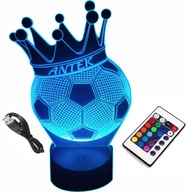 3D LED LAMPA S DIAĽKOVÝM GUĽOU S KORUNOU S MENOM 3D LED LAMPA S DIAĽKOVÝM GUĽOU S KORUNOU S MENOM