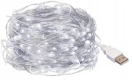 VIANOČNÉ SVETLÁ DRÔTOVÉ SVETLÁ 100 LED TEPLEJ BIELEJ FARBY EXTERNÉ USB 10m VIANOČNÉ SVETLÁ DRÔTOVÉ SVETLÁ 100 LED TEPLEJ BIELEJ FARBY EXTERNÉ USB 10m