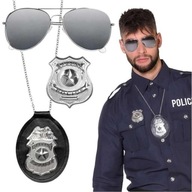 Kostým prestrojenie POLICEMAN policajné okuliare odznak náhrdelník SET Kostým prestrojenie POLICEMAN policajné okuliare odznak náhrdelník SET