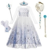 SET OUTFIT ŠATY ELZA ELSA + Parochňa 134/140 SET OUTFIT ŠATY ELZA ELSA + Parochňa 134/140