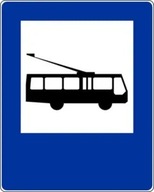 Nápis D-16 Zastávka trolejbusu - Nálepka s fóliou