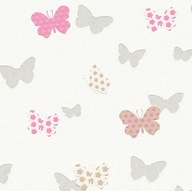 Motýle - ružovo-sivé, TAPETA na vlizelín - AS Creation