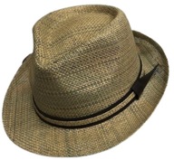 zelený Letný pánsky slamený klobúk, vzdušný, krátky okraj TRILBY, 61 cm zelený Letný pánsky slamený klobúk, vzdušný, krátky okraj TRILBY, 61 cm