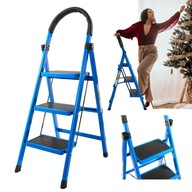 Trojstupňový skladací rebrík.Vystužený skladací plošinový rebrík, 117 cm
