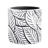 Obal 14cm LISTY CYLINDRICKÝ kvetináč biely Obal 14cm LISTY CYLINDRICKÝ kvetináč biely