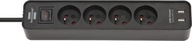Predlžovací kábel, napájacia lišta, 4 zásuvky + 2 USB Predlžovací kábel, napájacia lišta, 4 zásuvky + 2 USB
