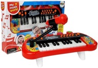 Klávesnica Piano 24 kláves USB mikrofón Červená hračka pre deti