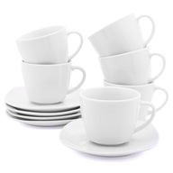 Porcelánová súprava šálok na kávu, biely riad, servis Tadar, 12 ks, 200 ml