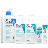 CeraVe Set gél 40 ml, čistiaci gél 236 ml x 2, regeneračné sérum 30 ml