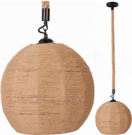 Veľké 30cm jutové boho závesné svietidlo Moon na prírodnom lane Veľké 30cm jutové boho závesné svietidlo Moon na prírodnom lane