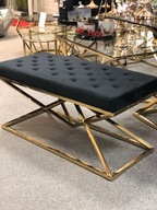 Lavicové sedadlo zlatý rám čierny velúr Glam