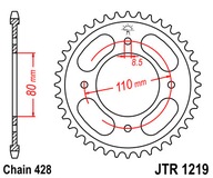 JT zadné ozubené koleso JTR1219.42 JT zadné ozubené koleso JTR1219.42