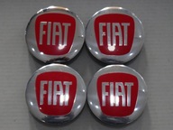 4x emblémy krytiek pre FIAT 56 mm červené ráfiky 4x emblémy krytiek pre FIAT 56 mm červené ráfiky