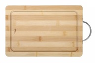 Drevená bambusová doska na krájanie 30x20x1,5 cm s kovovou rukoväťou Drevená bambusová doska na krájanie 30x20x1,5 cm s kovovou rukoväťou