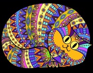Zamatová omaľovánka 47x35 Colorvelvet Cat - vlastná