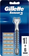 Gillette Sensor 3 holiaci strojček + 6 nábojov Gillette Sensor 3 holiaci strojček + 6 nábojov