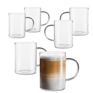 Sklenené hrnčeky na kávu Altom Design Bianca s uškom, 350 ml, 6 kusov Sklenené hrnčeky na kávu Altom Design Bianca s uškom, 350 ml, 6 kusov