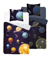 Bavlnené obliečky svietiace v tme 140x200 Space Planets Bavlnené obliečky svietiace v tme 140x200 Space Planets