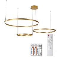 MODERNÁ LED STROPNÁ LAMPA ZÁSADNÉ KRUHOVÉ KRUHY ZLATÉ DIAĽKOVÉ XXL MODERNÁ LED STROPNÁ LAMPA ZÁSADNÉ KRUHOVÉ KRUHY ZLATÉ DIAĽKOVÉ XXL