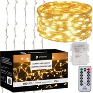 SVETELNÁ ZÁCLONA NA BATÉRIU 300 LED LAMPY 3x3M 8 FUNKCIÍ TEPLÉ SVETLO SVETELNÁ ZÁCLONA NA BATÉRIU 300 LED LAMPY 3x3M 8 FUNKCIÍ TEPLÉ SVETLO
