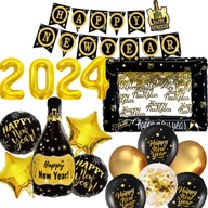 Silvestrovská dekorácia 2023 s balónmi, banner, rám Silvestrovská dekorácia 2023 s balónmi, banner, rám