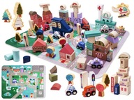 Drevené kocky vzdelávacie mestské puzzle 135 dielikov. Drevené kocky vzdelávacie mestské puzzle 135 dielikov.