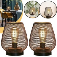 BEZDRÔKOVÉ LAMPY NA BALKÓN, STOLOVÉ LAMPY S KOVOVOU SIEŤKOU 2 KS BEZDRÔKOVÉ LAMPY NA BALKÓN, STOLOVÉ LAMPY S KOVOVOU SIEŤKOU 2 KS